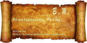 Brestyenszky Milán névjegykártya